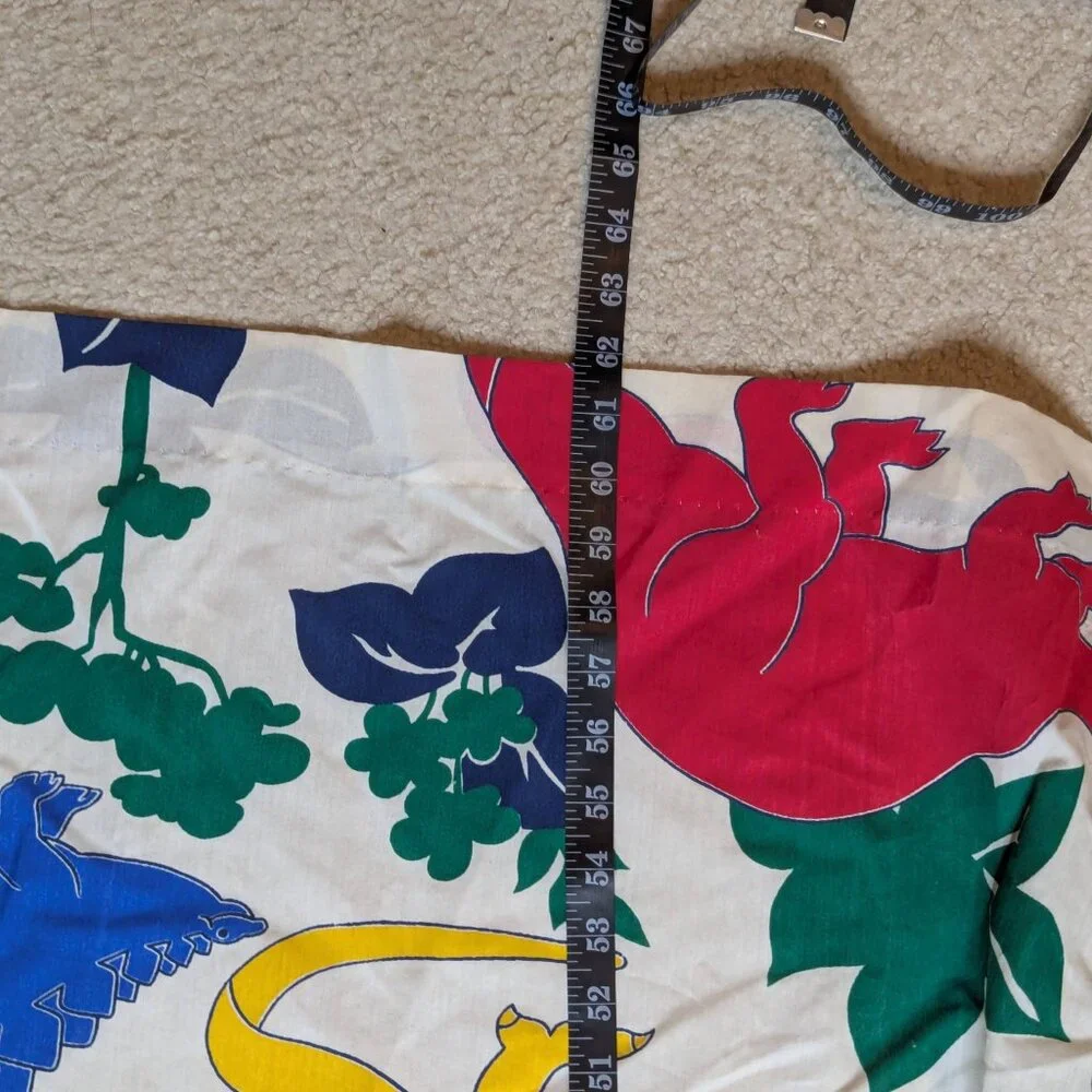 Vintage 90s Dinosaur Print Curtain Panels 62